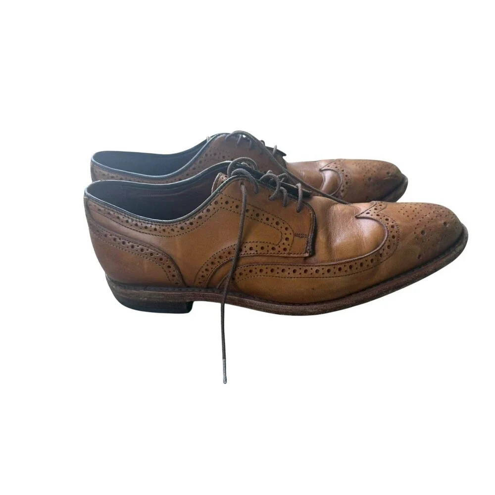 Allen Edmonds Men’s 7 E Brown Leather Wingtip Brogue Oxford Dress Shoes USA